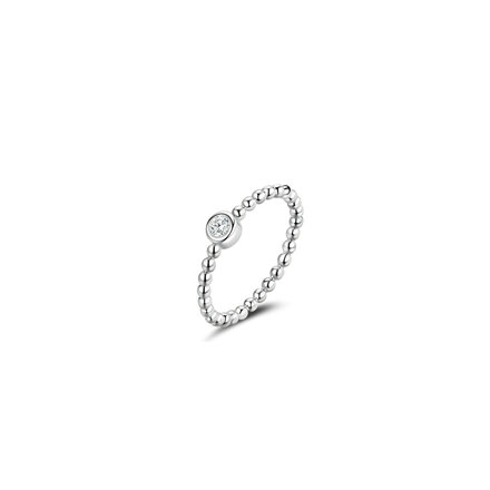 Χειροποίητα Δαχτυλίδια, , Δαχτυλίδι μονόπετρο ασήμι 925 με λευκό ζιργκόν
